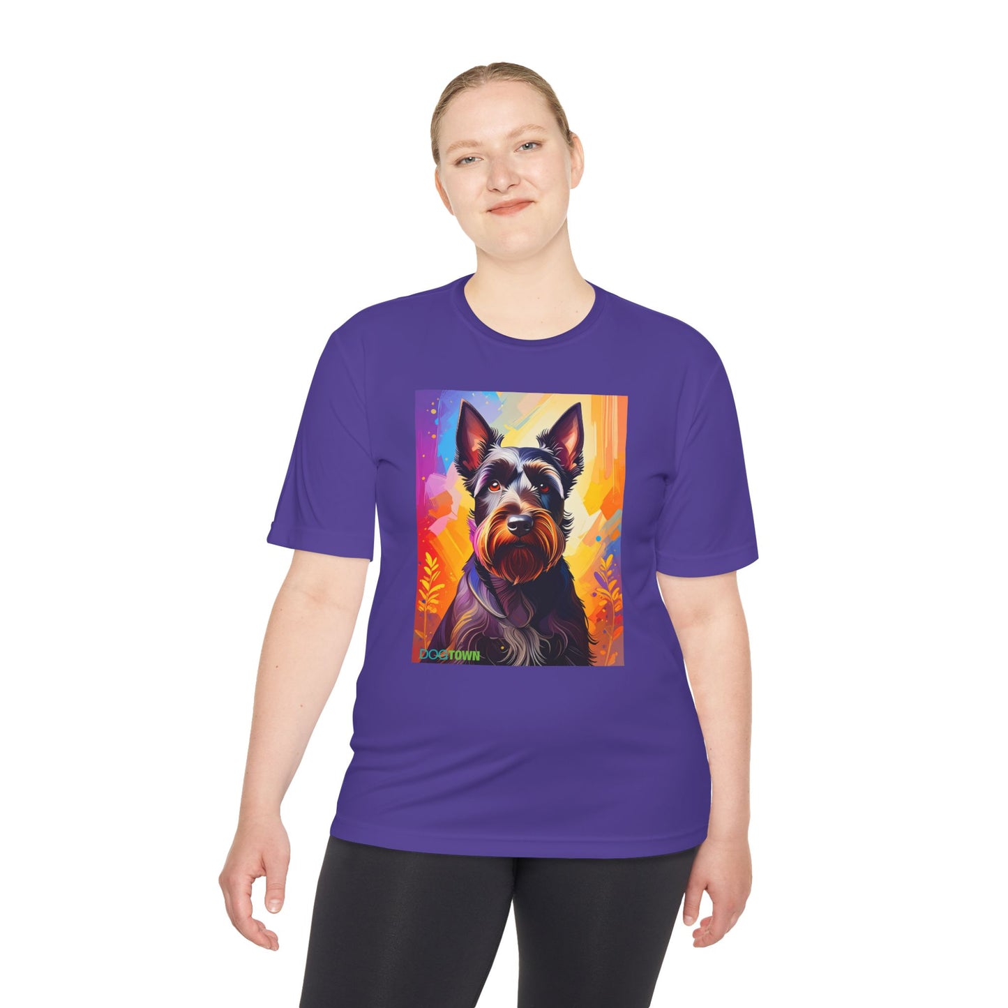 Pup Art Canvas Unisex Moisture Wicking Tee (Scottish Terrier)