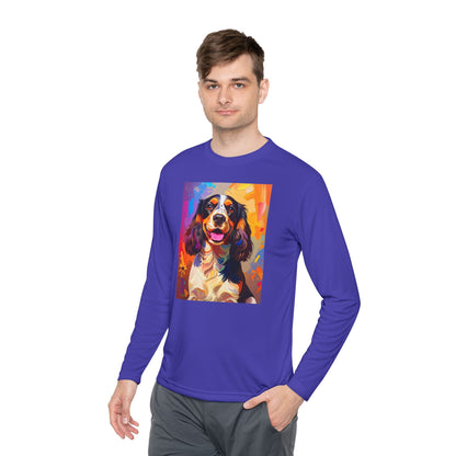Pup Art Canvas Sport Long Sleeve Tee (English Springer Spaniel - 1)