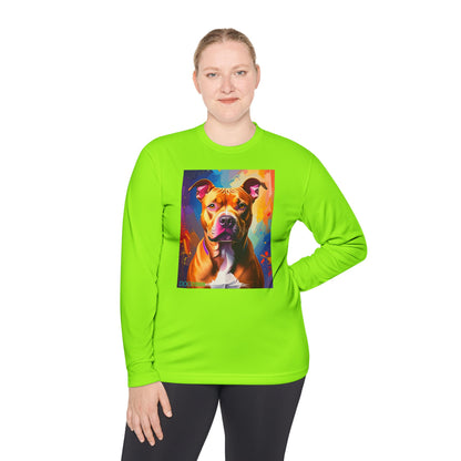 Pup Art Canvas Sport Long Sleeve Tee (Pit Bull)