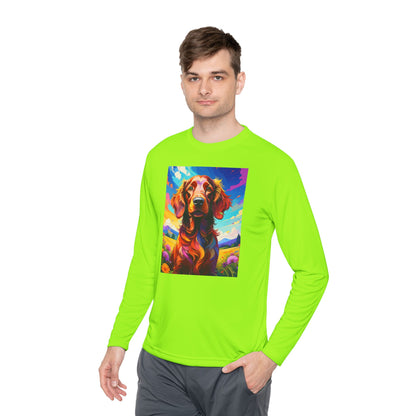 Pup Art Canvas Sport Long Sleeve Tee (Irish Setter)