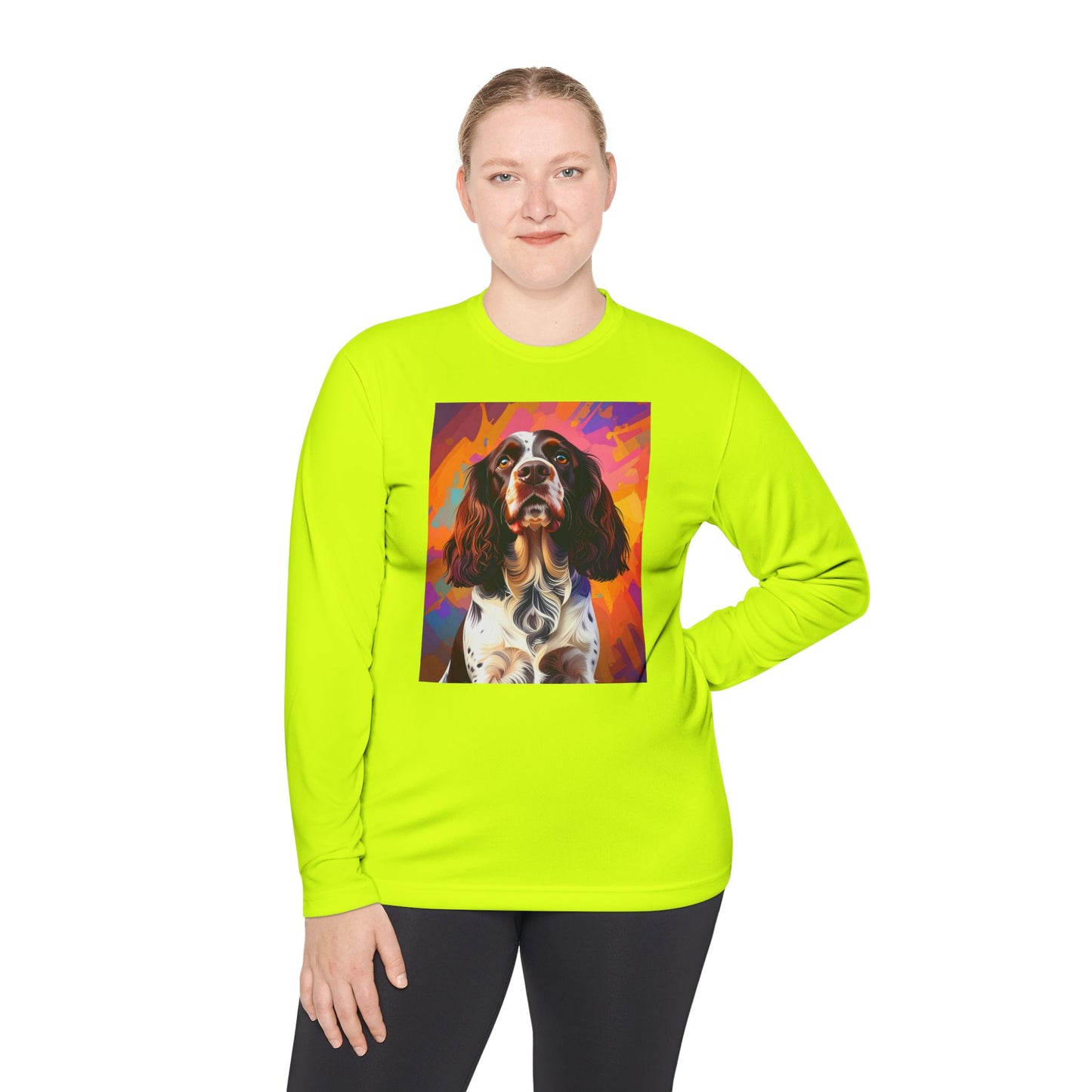 Pup Art Canvas Sport Long Sleeve Tee (English Springer Spaniel - 2)