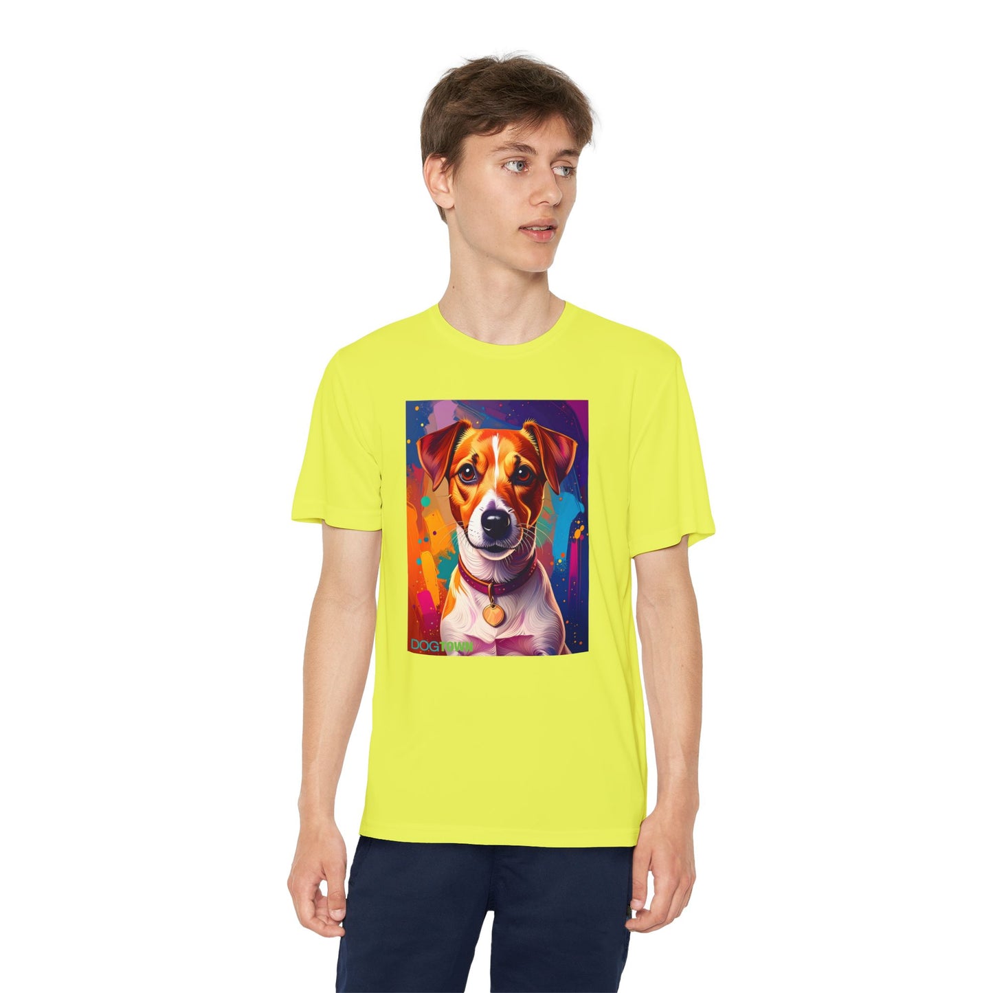 Pup Art Canvas - Kid's Sport Short Sleeve Tee (Jack Russell Terrier)