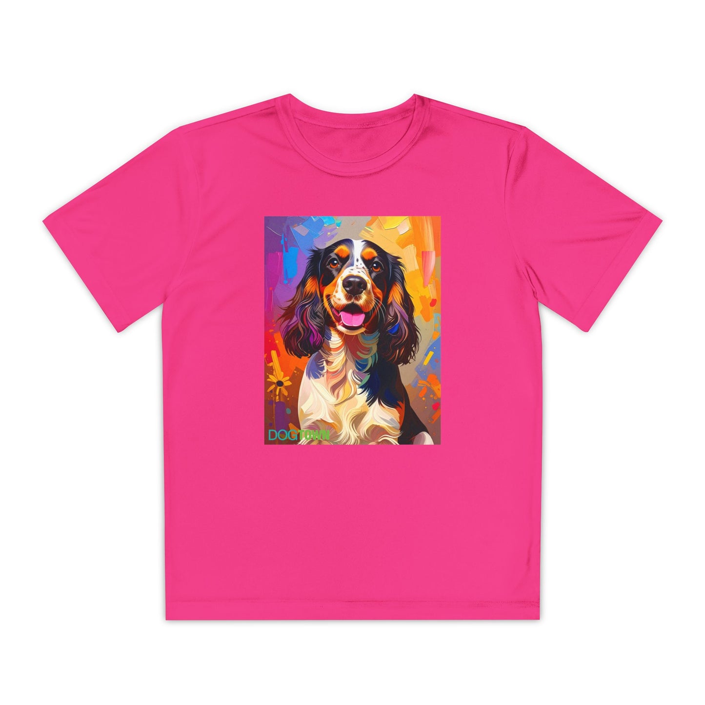 Pup Art Canvas - Kid's Sport Short Sleeve Tee (English Springer Spaniel)