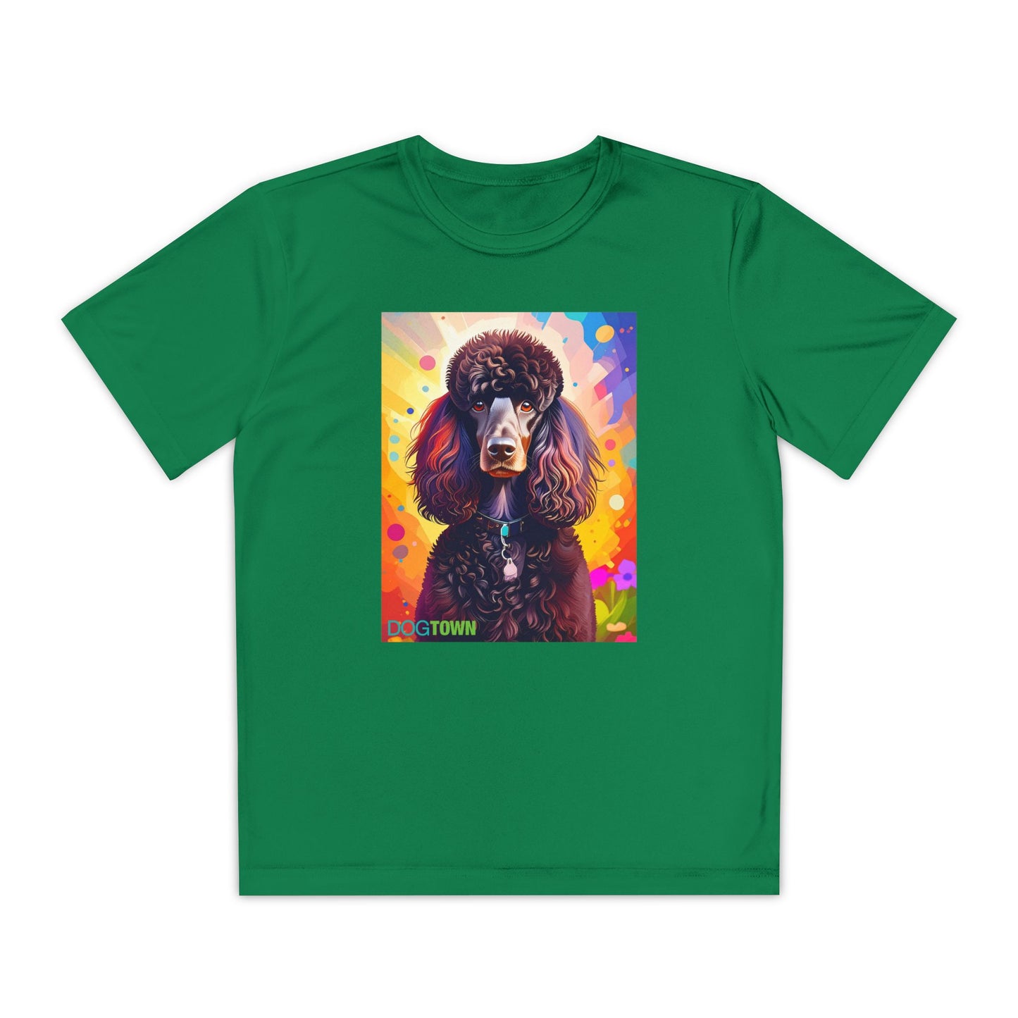 Pup Art Canvas - Kid's Sport Short Sleeve Tee (Standard Poodle)