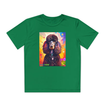 Pup Art Canvas - Kid's Sport Short Sleeve Tee (Standard Poodle)