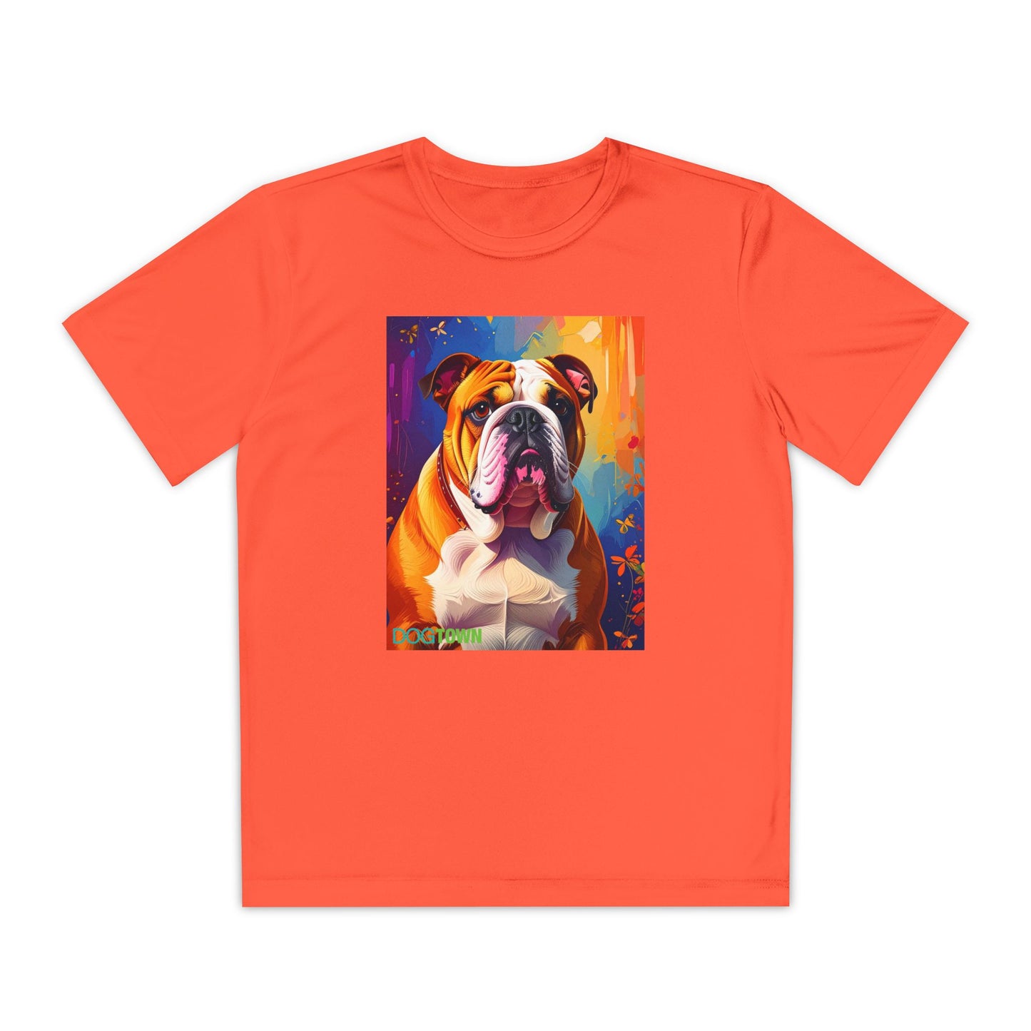 Pup Art Canvas - Kid's Sport Short Sleeve Tee (English Bulldog)