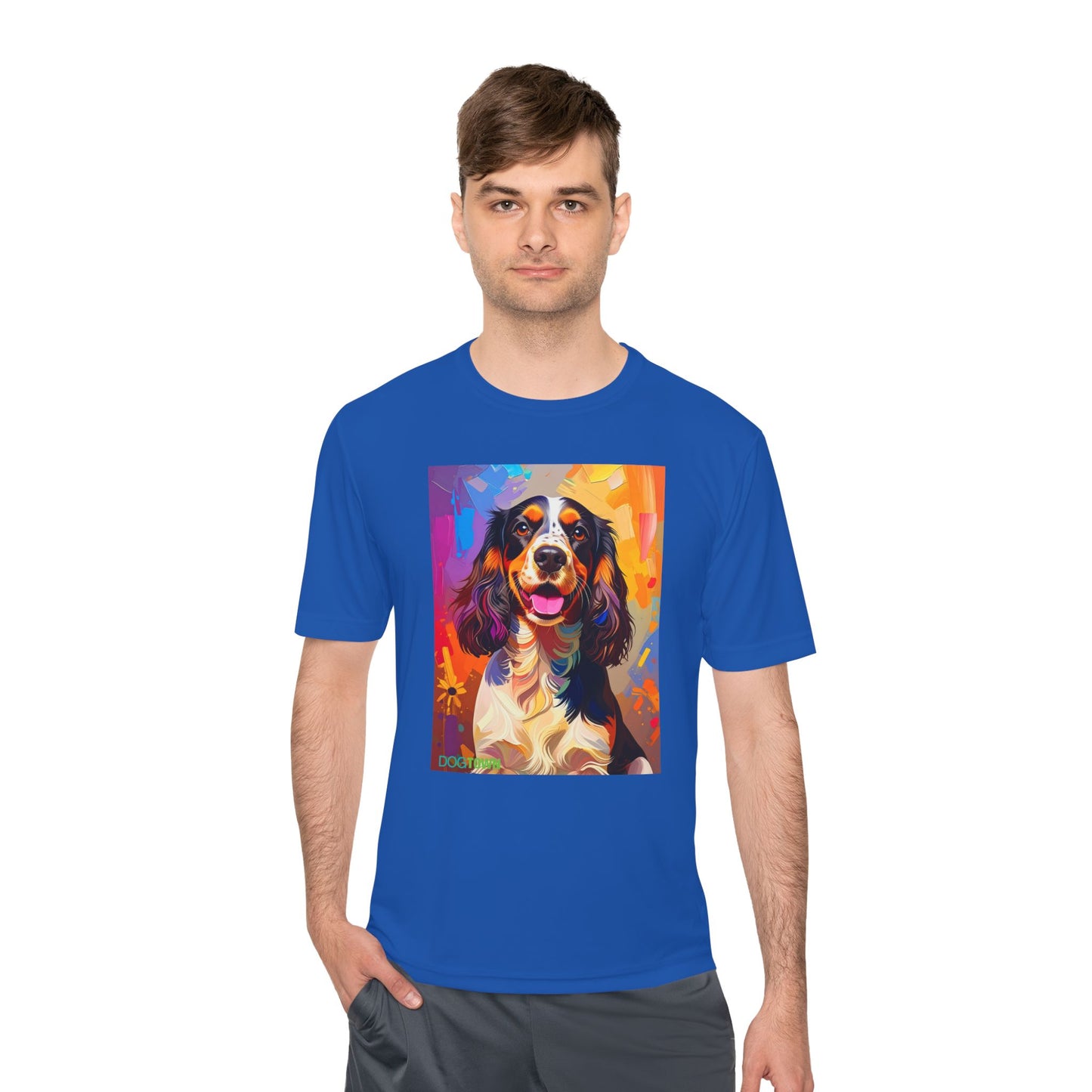 Pup Art Canvas Unisex Moisture Wicking Tee (English Springer Spaniel - 1)