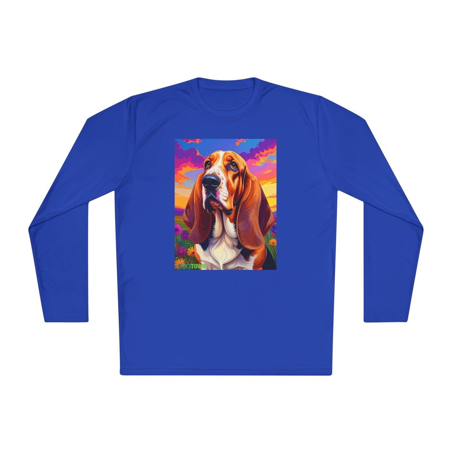 Pup Art Canvas Sport Long Sleeve Tee (Basset Hound)