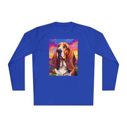 Pup Art Canvas Sport Long Sleeve Tee (Basset Hound)