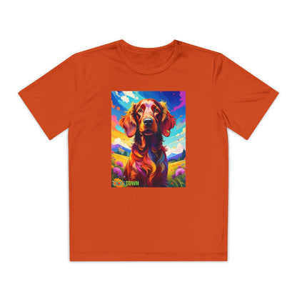 Pup Art Canvas - Kid's Sport Short Sleeve Tee (Irish Setter)