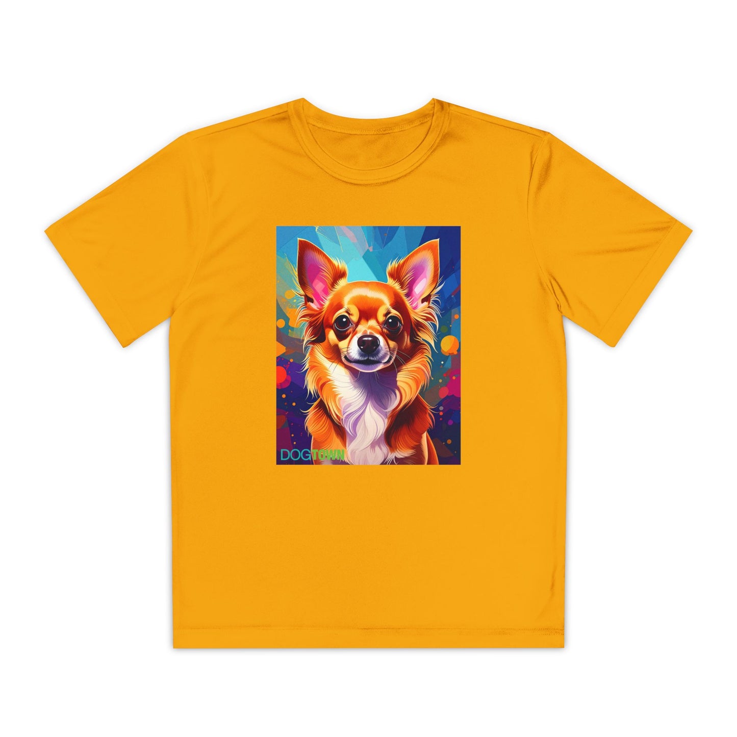 Pup Art Canvas - Kid's Sport Short Sleeve Tee (Chihuauha)