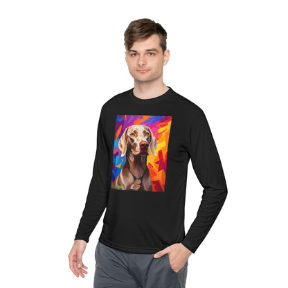 Pup Art Canvas Sport Long Sleeve Tee (Weimaraner)