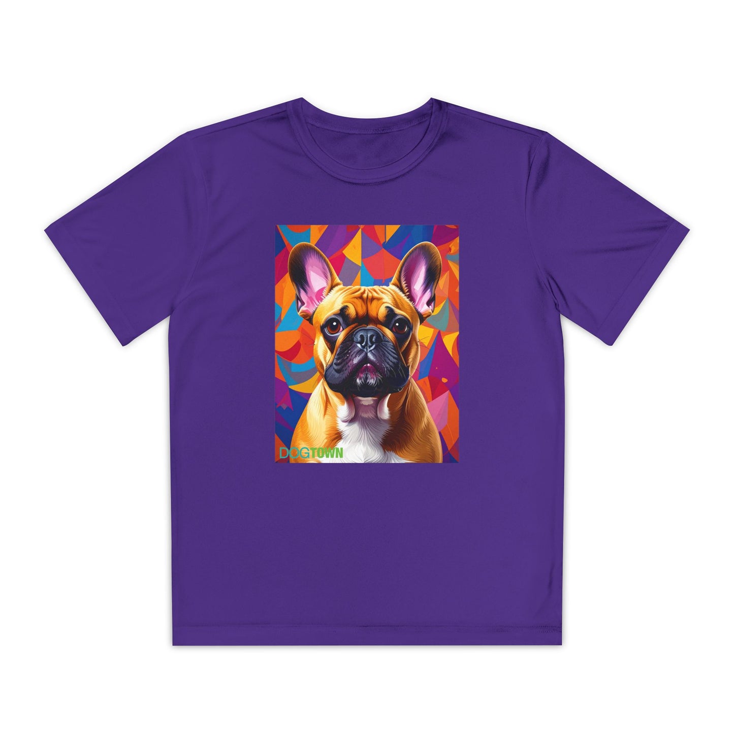 Pup Art Canvas - Kid's Sport Short Sleeve Tee (French Bulldog)