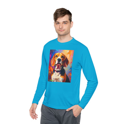 Pup Art Canvas Sport Long Sleeve Tee (Beagle)