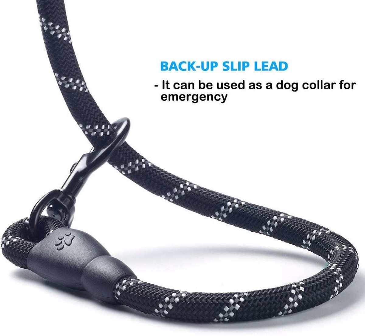 5 FT Thick Highly Reflective Dog Leash- Black