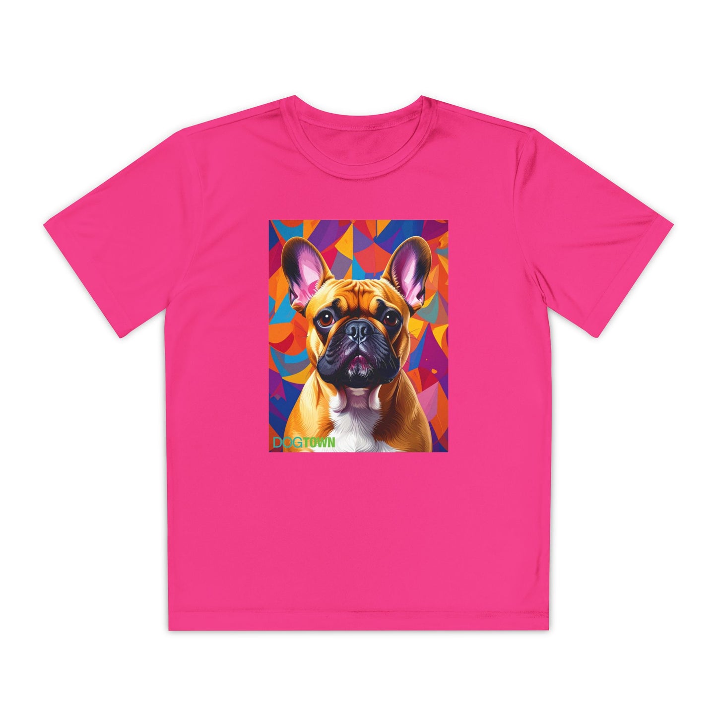 Pup Art Canvas - Kid's Sport Short Sleeve Tee (French Bulldog)