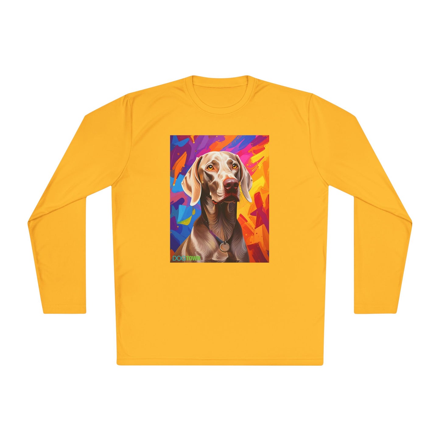 Pup Art Canvas Sport Long Sleeve Tee (Weimaraner)