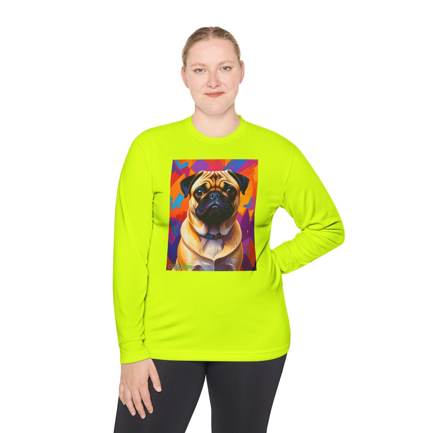 Pup Art Canvas Sport Long Sleeve Tee (Pug)