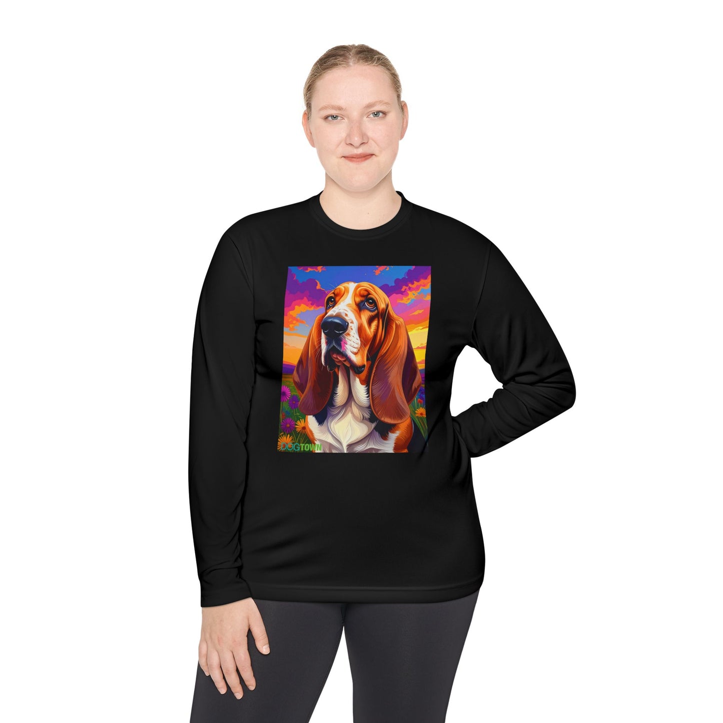 Pup Art Canvas Sport Long Sleeve Tee (Basset Hound)