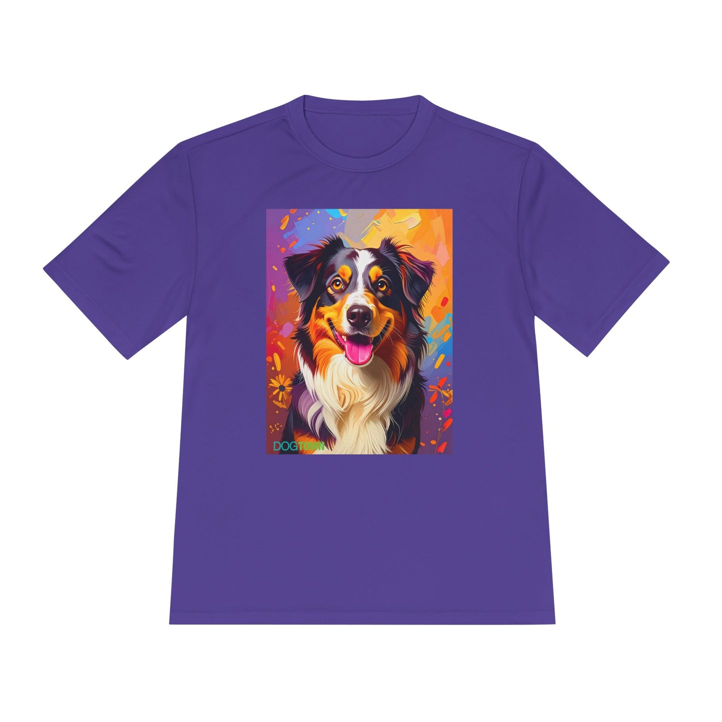 Pup Art Canvas Unisex Moisture Wicking Tee (Australian Shepherd)