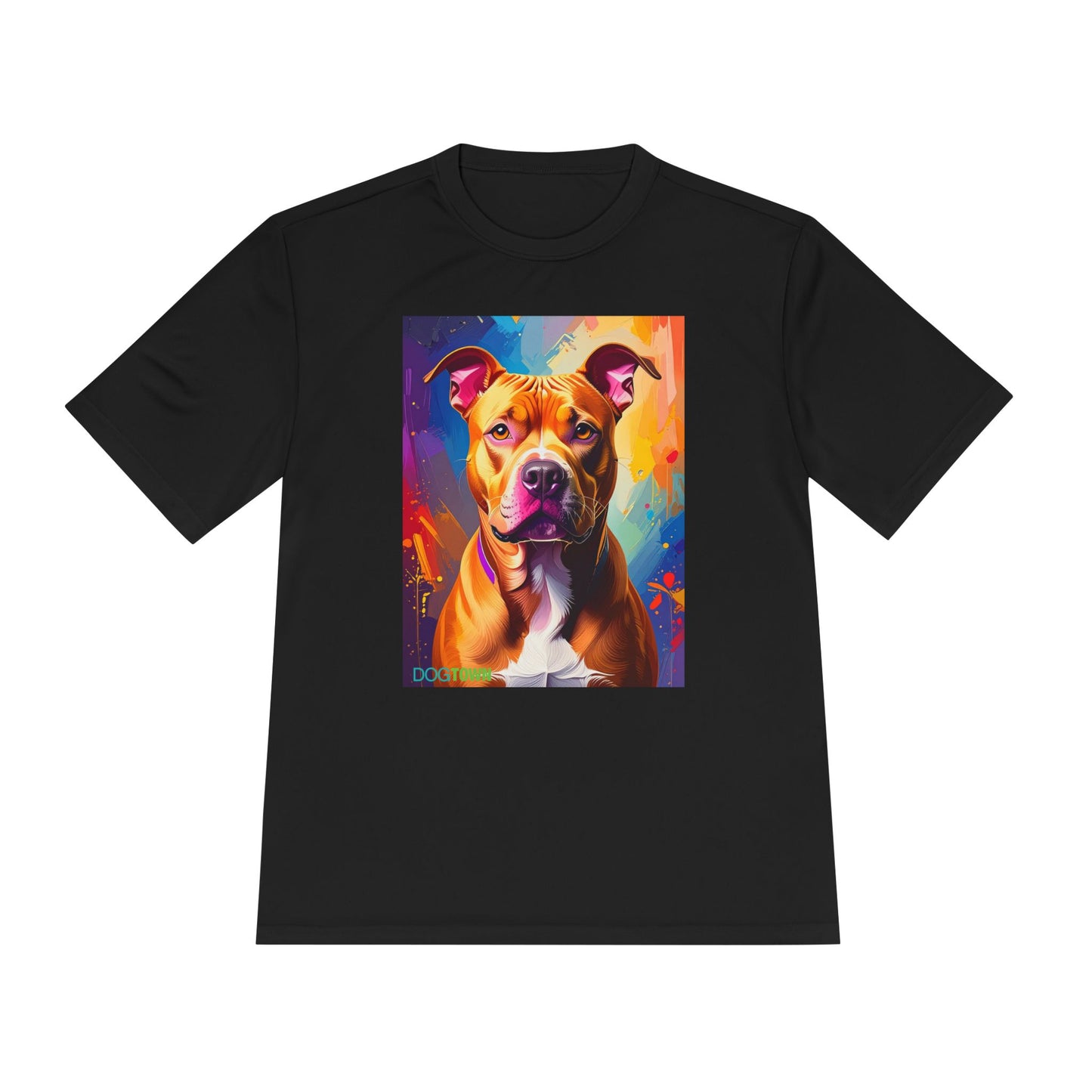Pup Art Canvas Unisex Moisture Wicking Tee (Pit Bull)