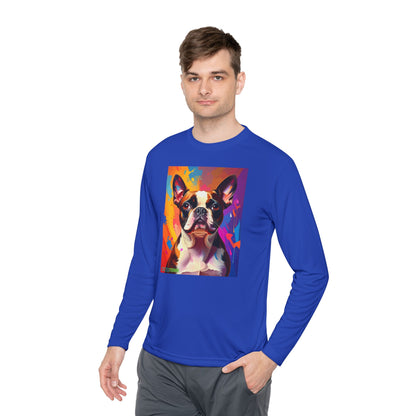 Pup Art Canvas Sport Long Sleeve Tee (Boston Terrier)