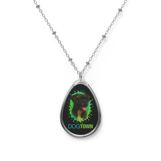 Dogtown Oval Necklace - Brindle Boxer