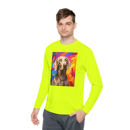 Pup Art Canvas Sport Long Sleeve Tee (Weimaraner)
