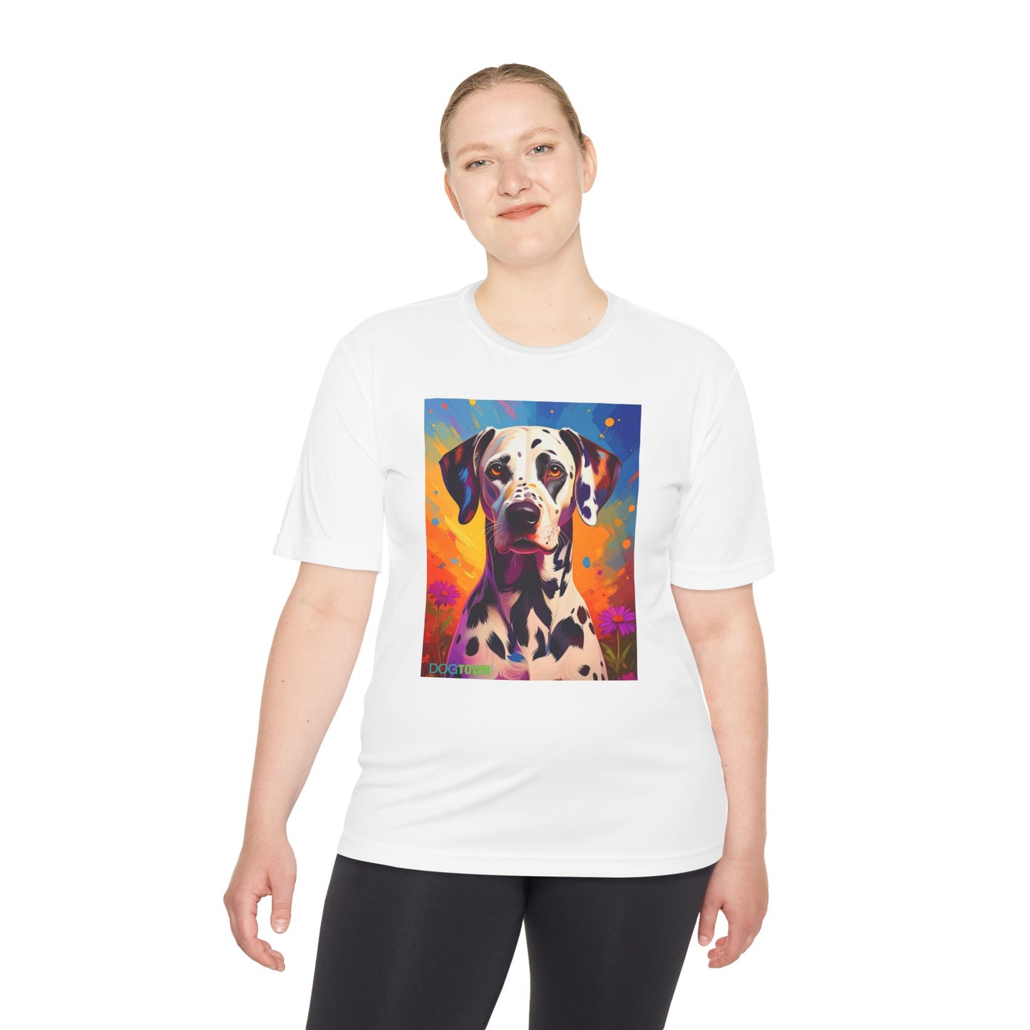 Pup Art Canvas Unisex Moisture Wicking Tee (Dalmation)