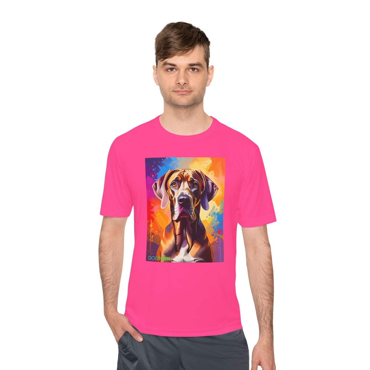 Pup Art Canvas Unisex Moisture Wicking Tee (Great Dane)
