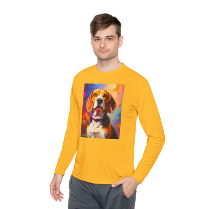 Pup Art Canvas Sport Long Sleeve Tee (Beagle)
