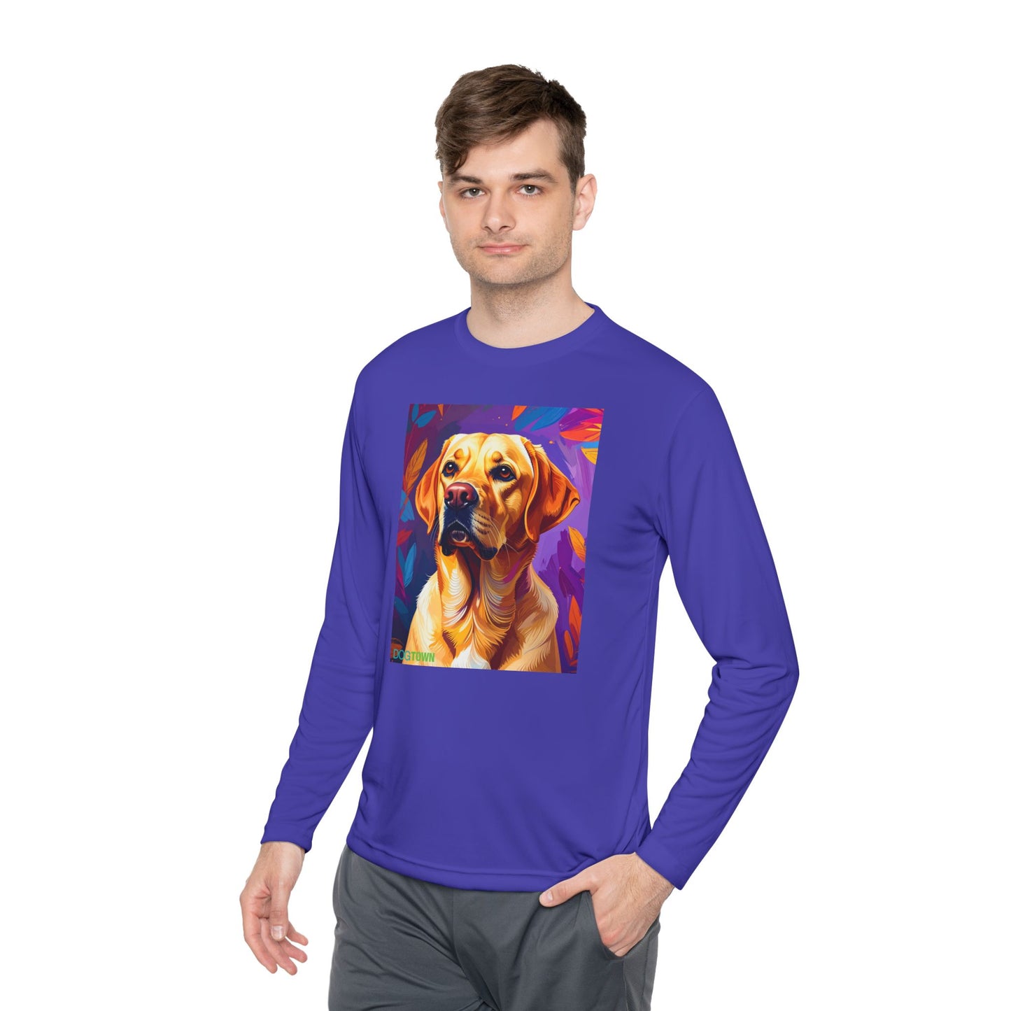 Pup Art Canvas Sport Long Sleeve Tee (Yellow Lab)