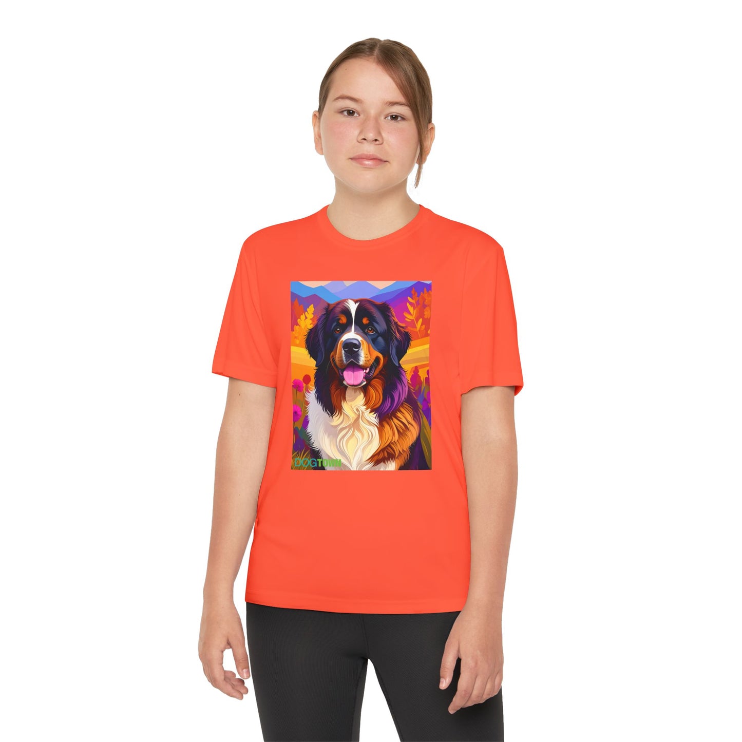 Pup Art Canvas - Kid's Sport Short Sleeve Tee (Bernese Mountain Dog)