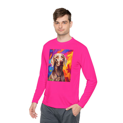 Pup Art Canvas Sport Long Sleeve Tee (Weimaraner)