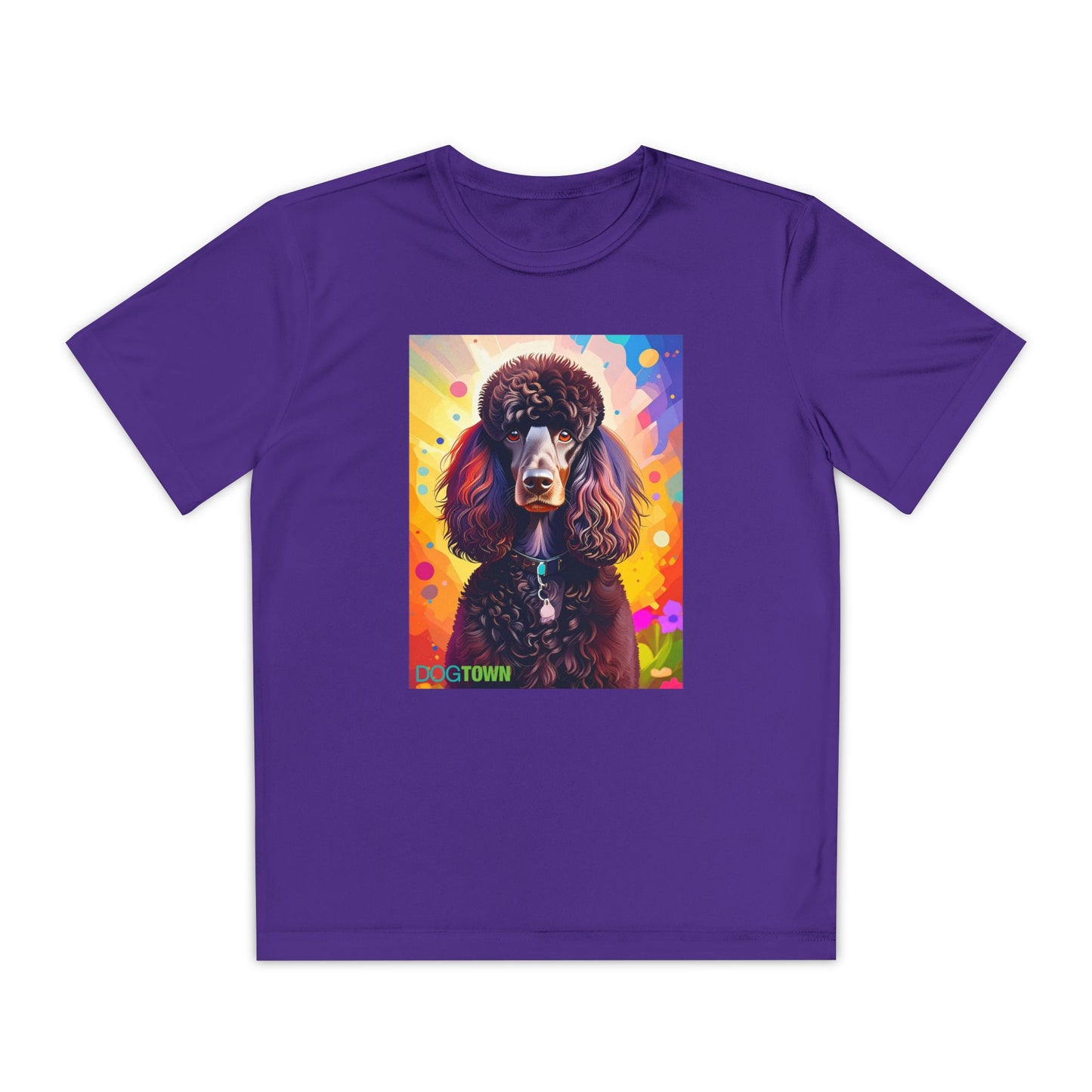 Pup Art Canvas - Kid's Sport Short Sleeve Tee (Standard Poodle)