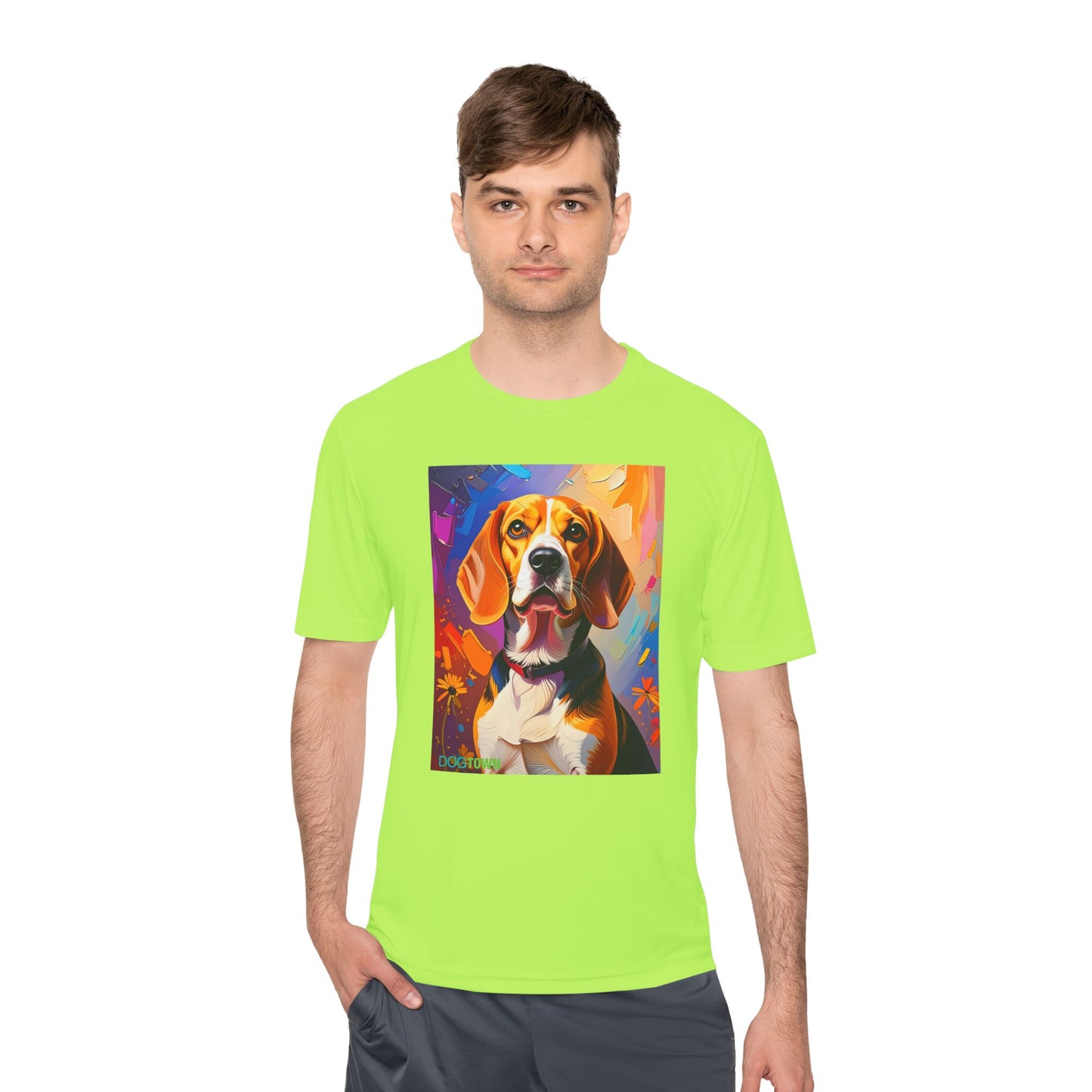 Pup Art Canvas Unisex Moisture Wicking Tee (Beagle)