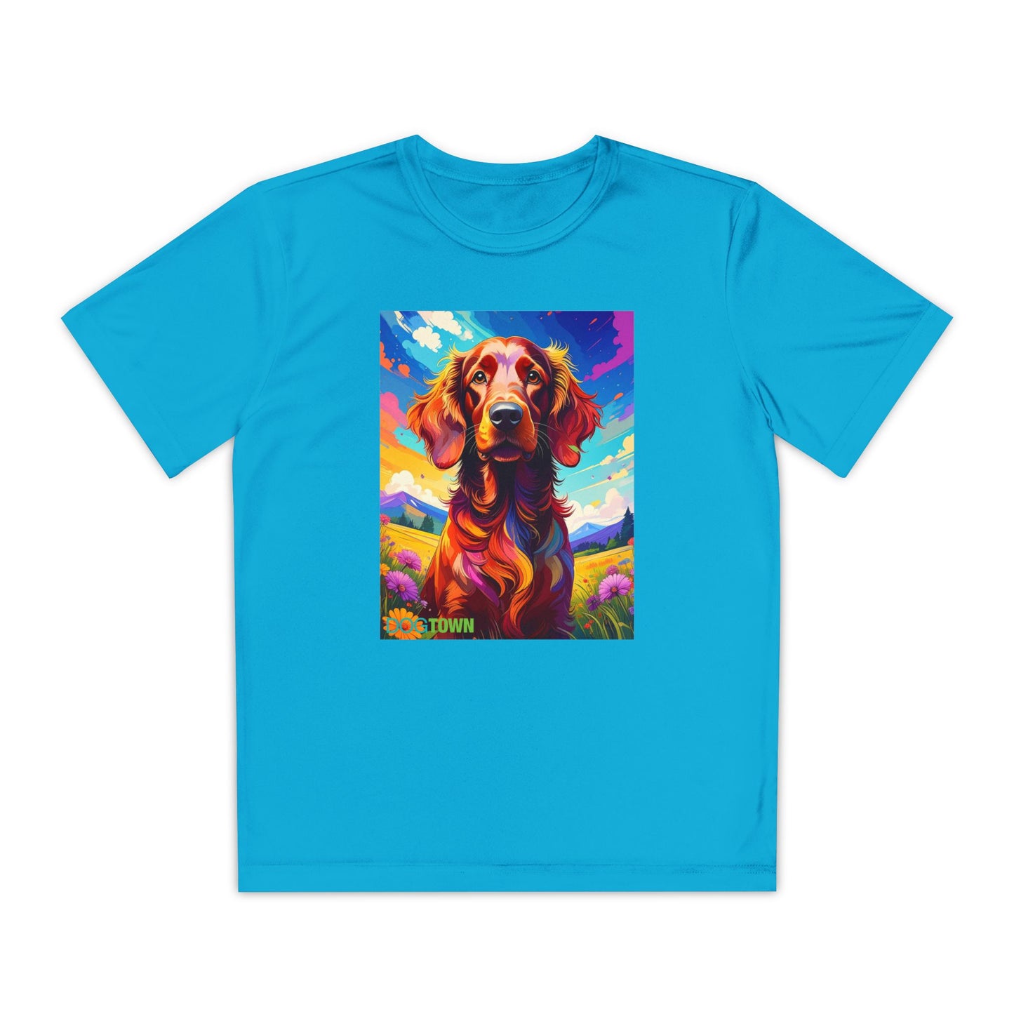 Pup Art Canvas - Kid's Sport Short Sleeve Tee (Irish Setter)