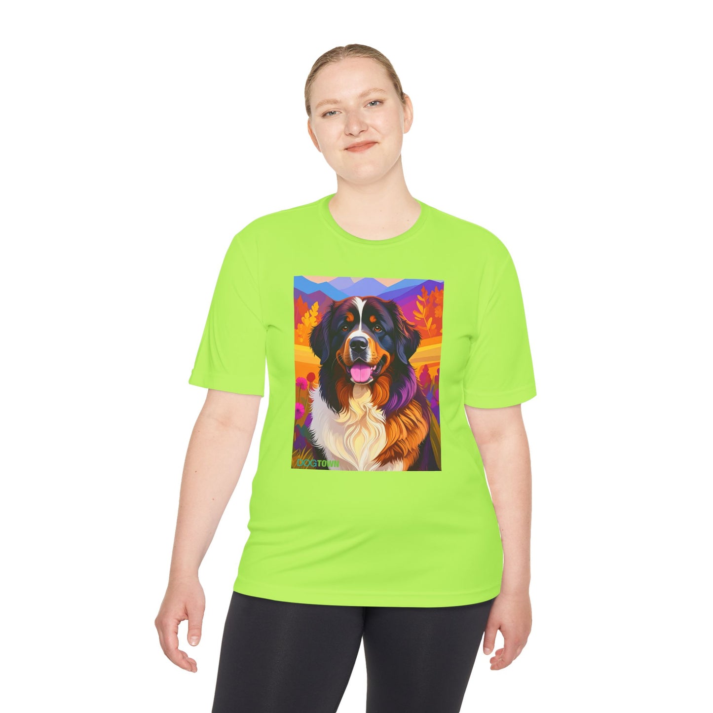 Pup Art Canvas Unisex Moisture Wicking Tee (Bernese Mountain Dog)