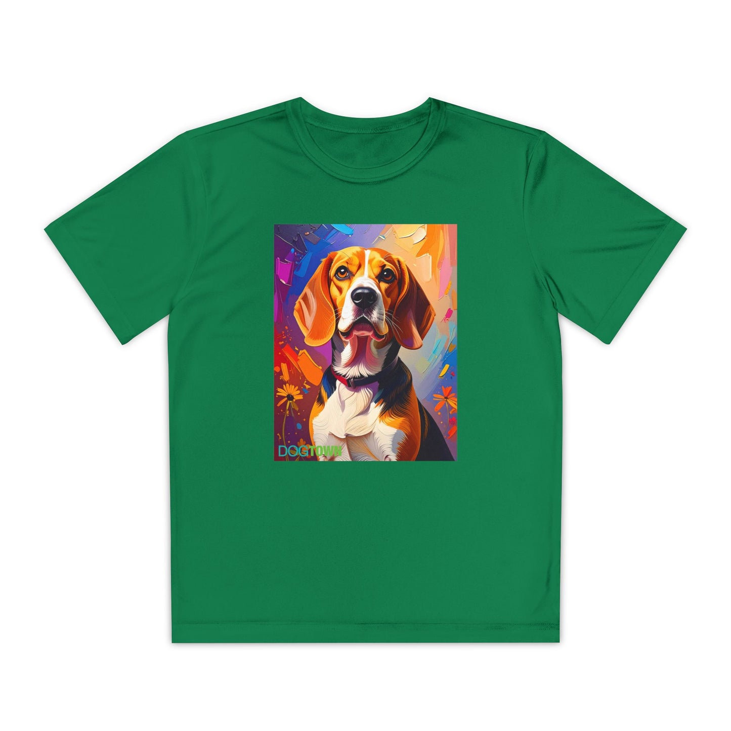 Pup Art Canvas - Kid's Sport Short Sleeve Tee (Beagle)