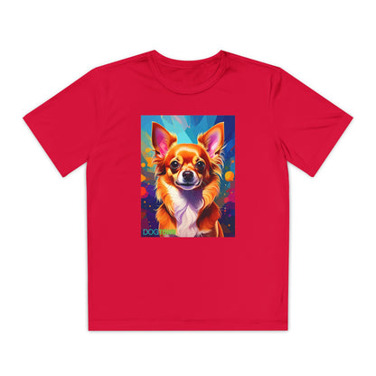 Pup Art Canvas - Kid's Sport Short Sleeve Tee (Chihuauha)