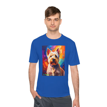 Pup Art Canvas Unisex Moisture Wicking Tee (West Highland White Terrier (Westie))