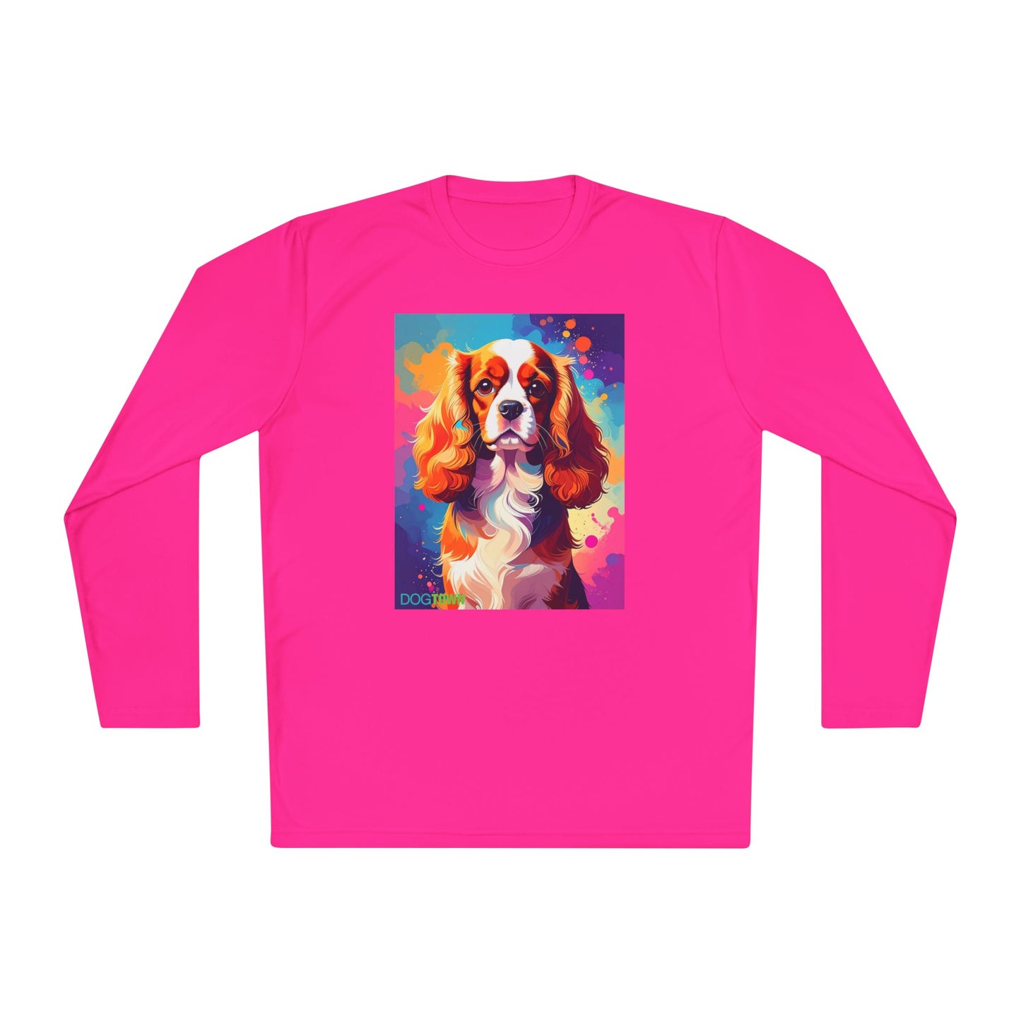 Pup Art Canvas Sport Long Sleeve Tee (Cavalier King Charles Spaniel)