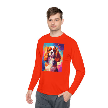 Pup Art Canvas Sport Long Sleeve Tee (Cavalier King Charles Spaniel)