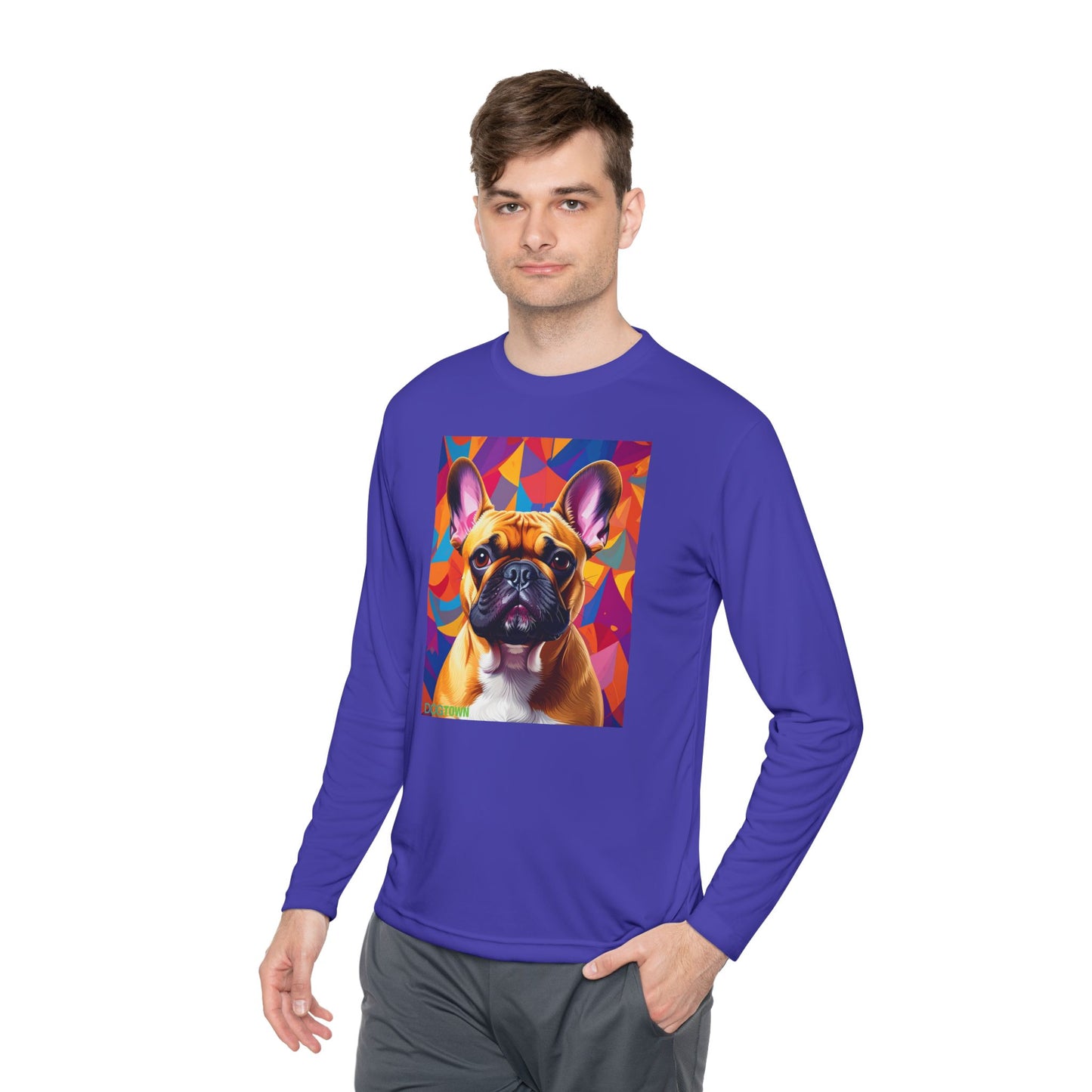 Pup Art Canvas Sport Long Sleeve Tee (French Bulldog)