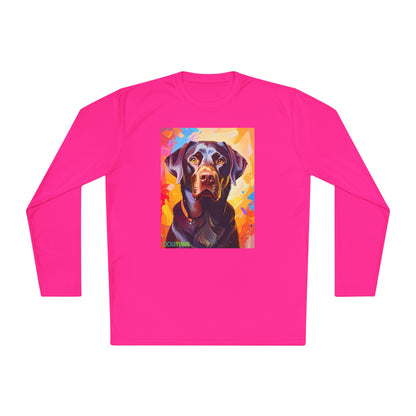 Pup Art Canvas Sport Long Sleeve Tee (Chocolate Lab)