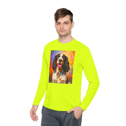 Pup Art Canvas Sport Long Sleeve Tee (English Springer Spaniel - 3)