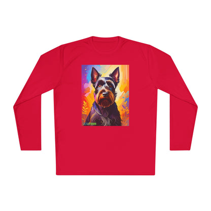 Pup Art Canvas Sport Long Sleeve Tee (Scottish Terrier)