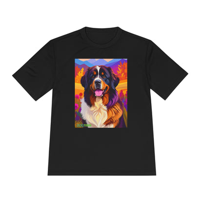 Pup Art Canvas Unisex Moisture Wicking Tee (Bernese Mountain Dog)