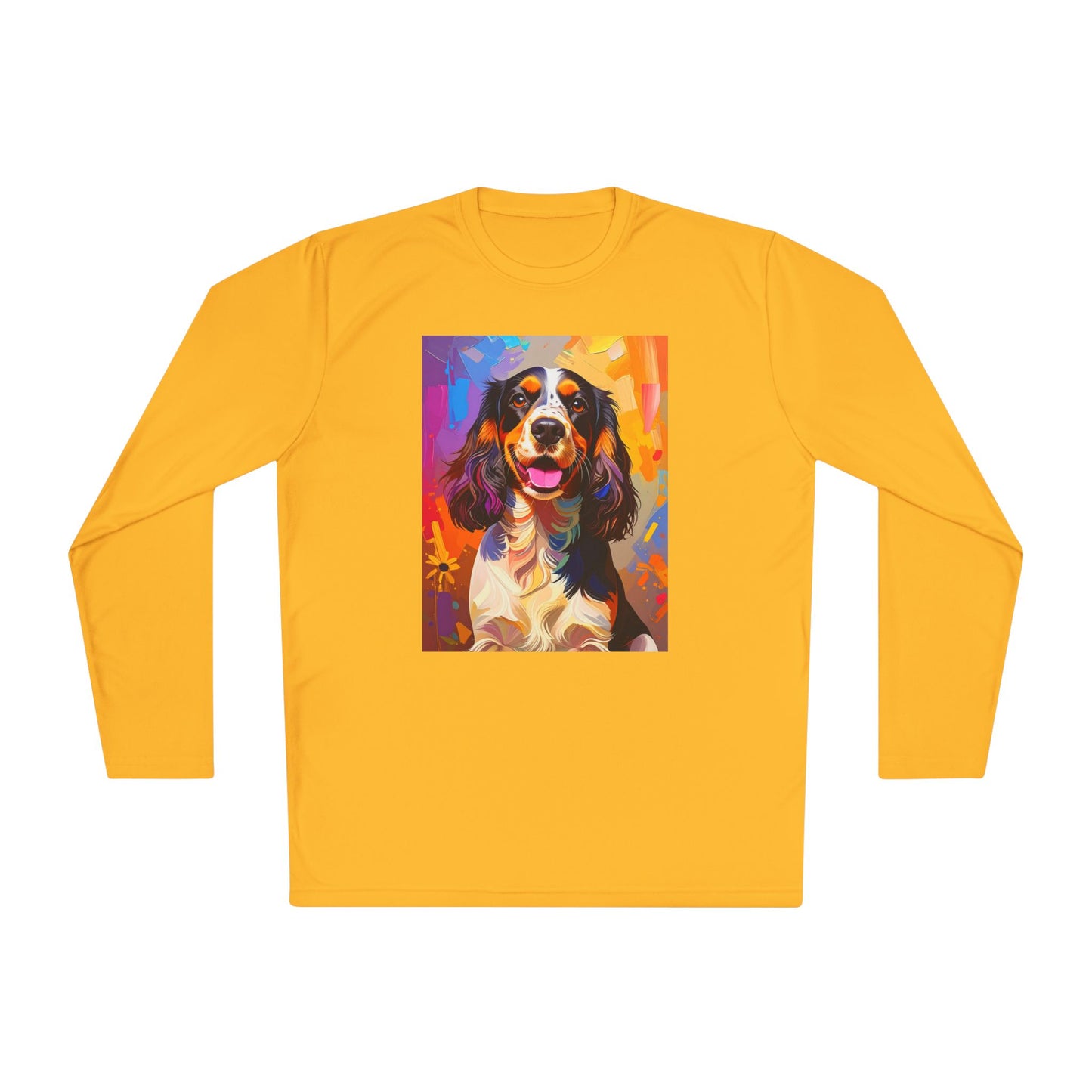 Pup Art Canvas Sport Long Sleeve Tee (English Springer Spaniel - 1)
