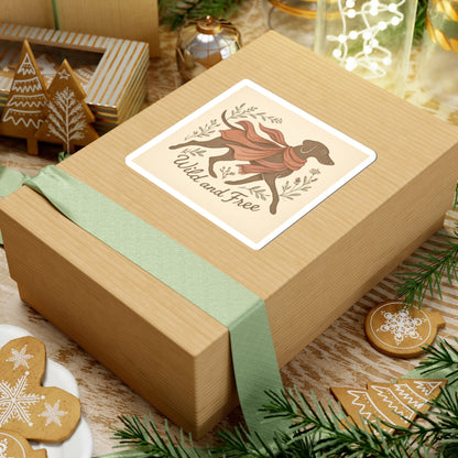 Dogtown Boho Revival "Wild and Free" Kiss-Cut Stickers (Weimaraner)